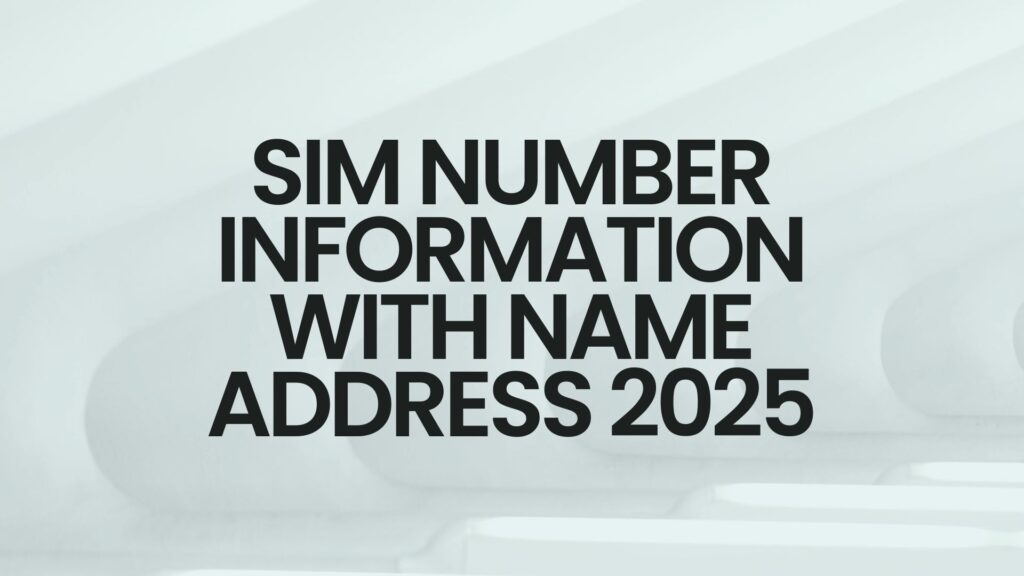 SIM number information with name address